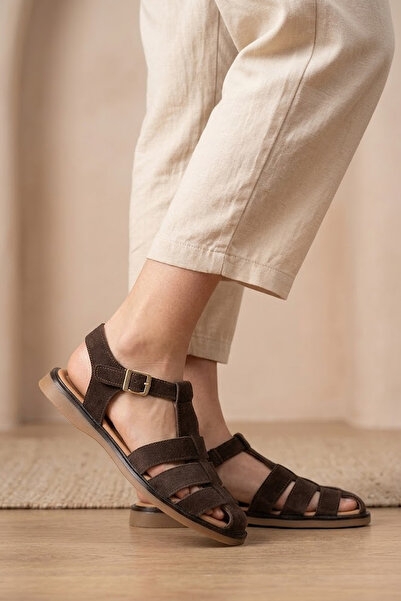 Solly Bella 26600 Brown Genuine Leather Women's Sandals