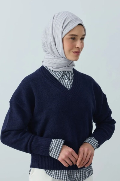 Modakaşmir Misto Cotton Series Shawl Silver