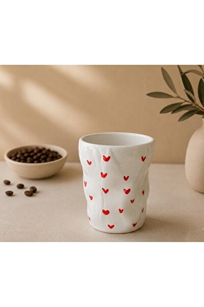 Espresso buruşuk kalpli fincan