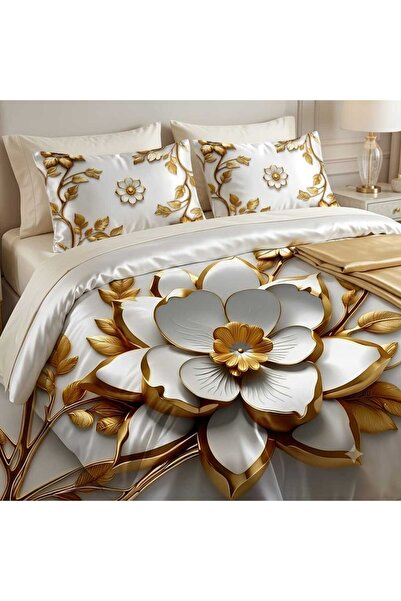Elmas Dizayn Special Design Brand Double Duvet Cover Set Organic Satin & Cott...