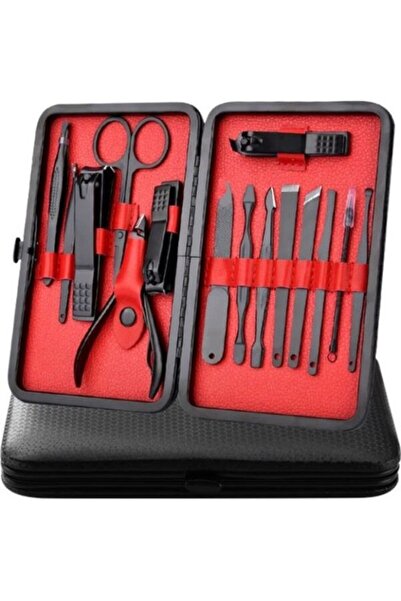 MACVI 15-Piece Stainless Steel Manicure & Pedicure Set with -Leather Case