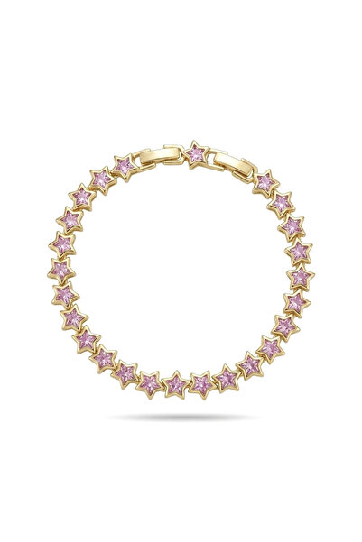 h&b design jewel Steel Pink Star Detail Bracelet