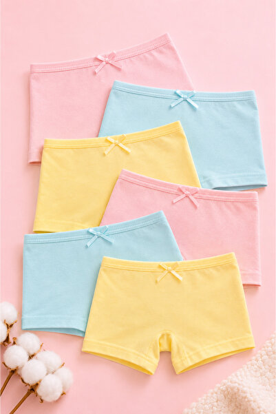 mini kanka Girls' 6-Pack Cotton Boxer Briefs Set – Soft and Comfortable Under...