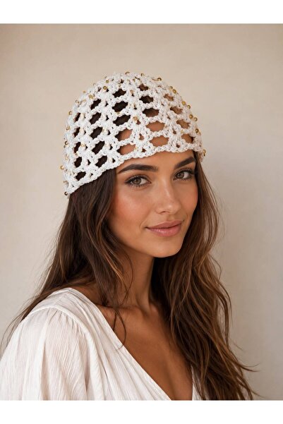 one depot only for quality life Knitted Mesh Beanie Bandana Sequined Bohemian...