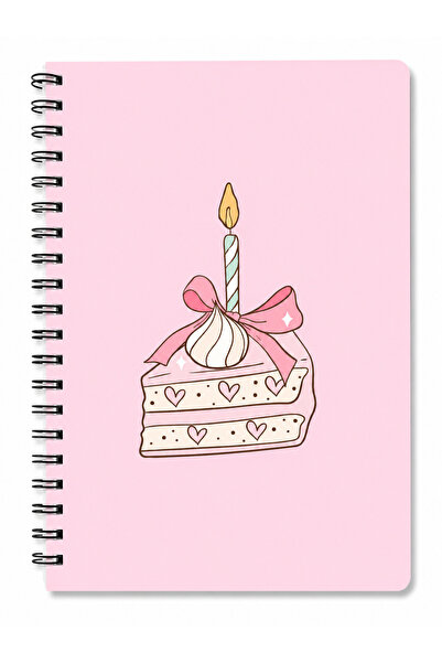 Panda 🎂   Happy Birthday A5 Spiral Notebook with Cake |   Striped Notepad | ...