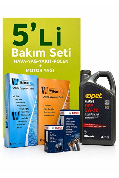 Bosch -Waben Hyundai Accent Blue 1.6 Dizel Filtre Bakım Seti-Opet 5w30 5 lt (...
