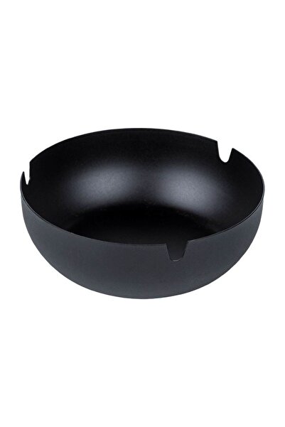 OEM Scrumieră rotundă din inox negru mat Ø10,5x3,5 cm, stil modern și discret
