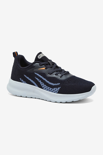 Campus Men Reed Memory Foam Lace-Up Running Shoes-Navy