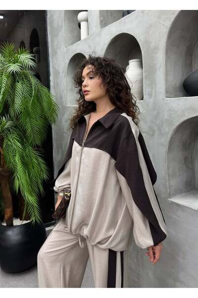 Cardella Siena Tncl Fabric Zippered Oversize Women's Double Set