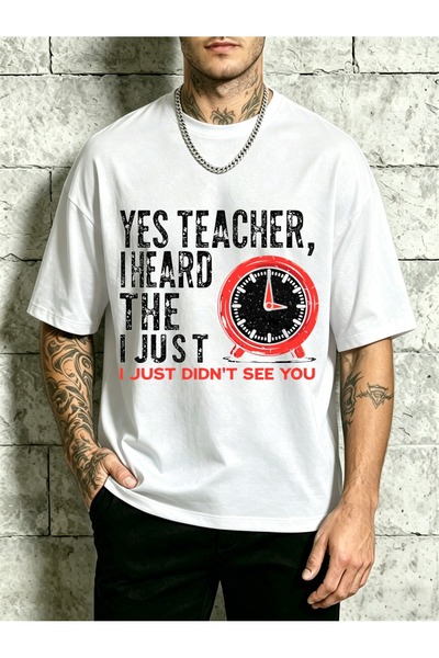 BASEPULSE Yes Teacher Heard The Alarm I Just Didn't See You, Men's T-Shirt, H...