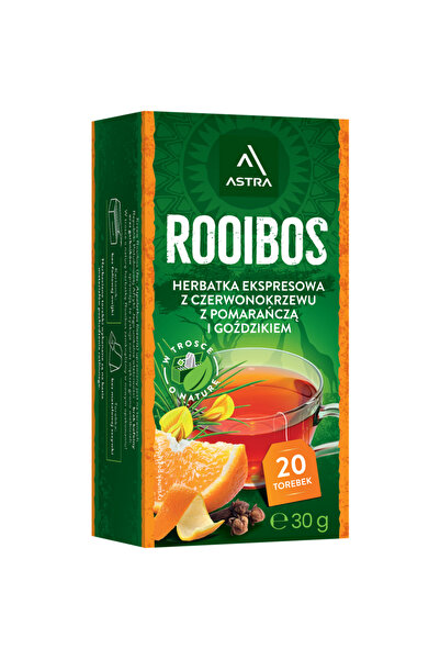 Astra Ceai Rooibos aromatizat cu portocala si cuisoare, Astra, 20 plicuri, 30g