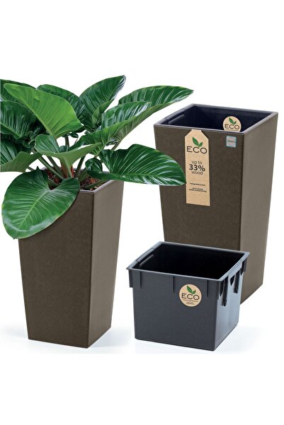 EDANTI Ghiveci de flori/Jardinieră 24 cm pentru terasă, grădină, casă, din le...