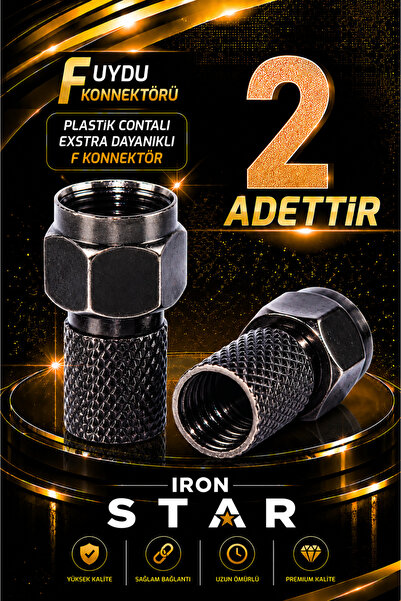 Mesef 2 ADET Siyah F uydu konnektörü / RG6 F konnektör / Plastik contalı / RG...