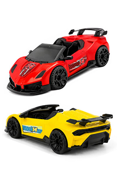 FunkyCraft Büyük Oyuncak Spor Araba 36 cm Plastik Çocuk Arabası Büyük Boy Yar...