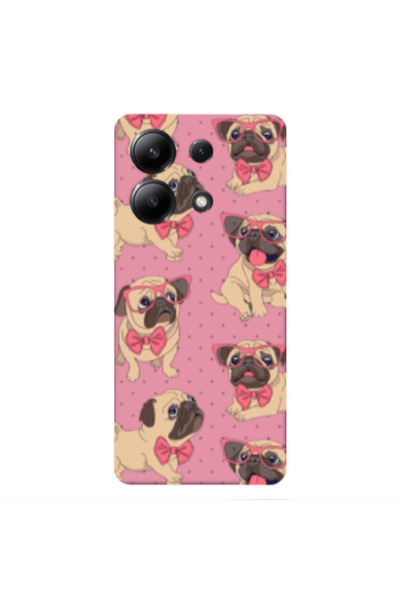 Other Xiaomi Redmi Note 13 4G Dog Spectacled Pink Colored Silicone TPU Θήκη