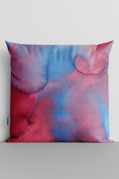 TicaretJet Watercolor Themed Double Sided Digital Printed Throw Pillow Cover ...