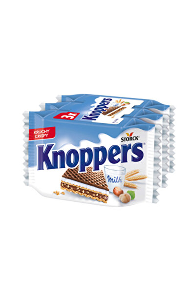Knoppers Napolitane Knoppers, 3x25g, cu nuci, 80g
