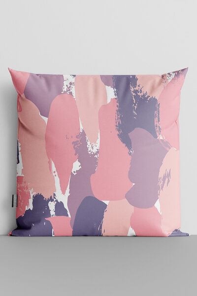 TicaretJet Abstract Shapes Double Sided Digital Printed Pillow Throw Pillow C...