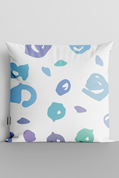 TicaretJet Colorful Shapes Double Sided Digital Printed Pillow Throw Pillow C...