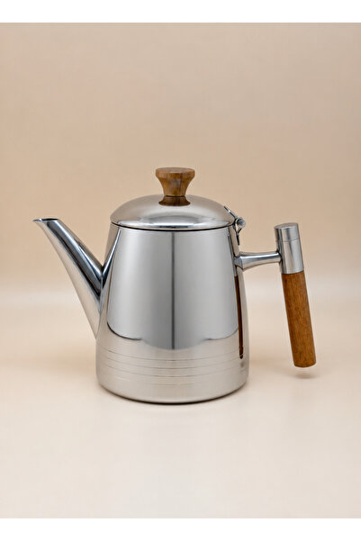 ALQANNAS Premium Quality Stainless Steel Tea Pot 0.7 Litre Wooden Handle New ...