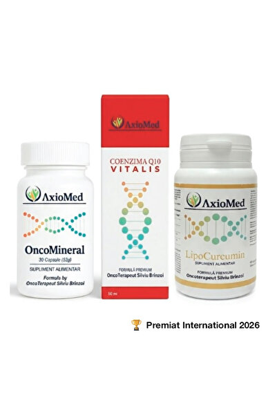 AxioMed Pachet OncoMineral + Coenzima Q10 + LipoCurcumin, 3 suplimente alimen...