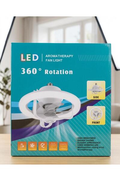 ECASATAL Ventilator LED Aromatherapy pentru tavan cu telecomandă și rotație 360°
