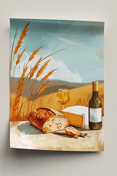 Wallnest Poster Decorativ Fara Rama, Tablou Bucatarie Rustic, Ilustratie Culi...