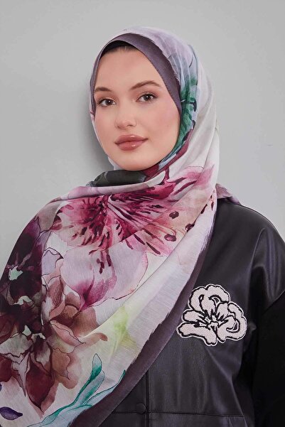 Levidor Anthracite Lily Printed Sport Shawl