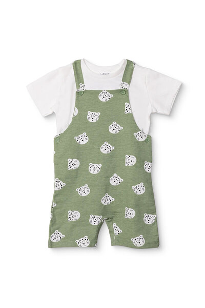 ebebek Hello Baby HelloBaby Erkek Bebek Şort Salopet-Tshirt Hayvan Baskılı Dü...