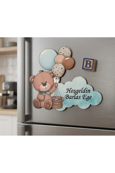 HET Concept 10 Adet Bolonlu Ayıcık Figürlü Ahşap Magnet 8x6cm Bebek Mevlüt, S...