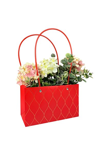 OEM Top Bottom Set of Flower Packages Red Paper 22x13x10 cm