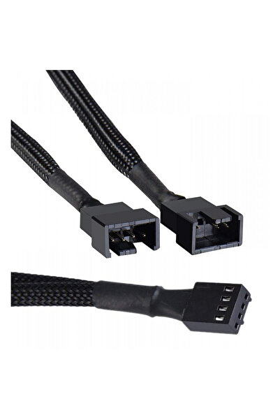 POWERTECH Καλώδιο ανεμιστήρα PWM 4 ακίδων σε 2 x PWM 4 ακίδων, 0,15μ, Μαύρο (...