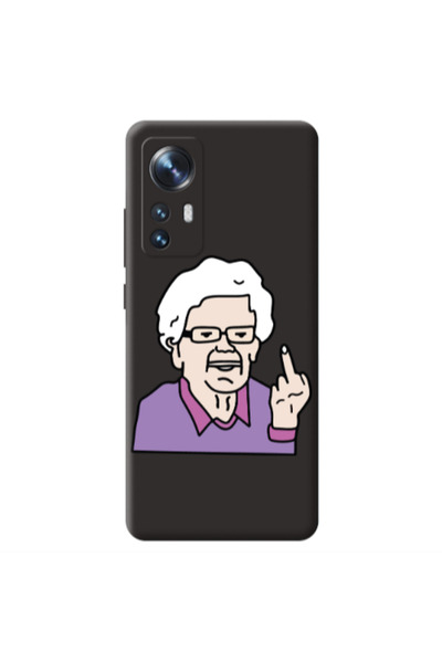 Other Xiaomi Mi 12 Crazy Granny Black Colored Silicone TPU Θήκη
