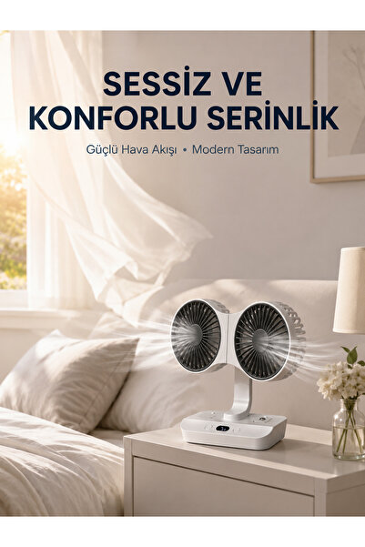 Terrien Kullanışlı Çift Yöne Ha Üfleyen Masa ve Duvar Tipi Vantilatör
