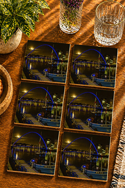 JHAAR City Landscape Themed Modern Set of 6 Coasters - Uv Printing Mdf - 10X1...