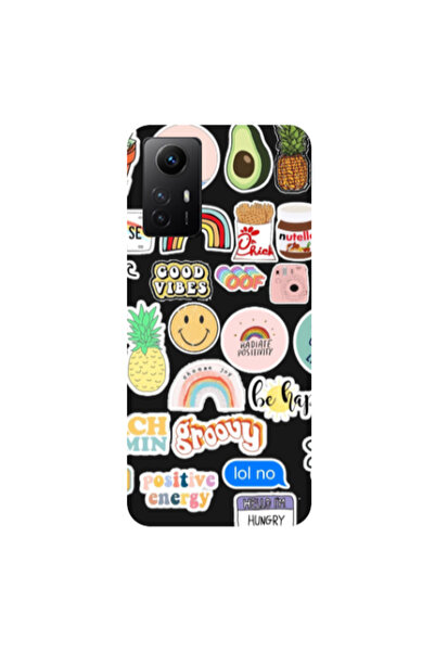 Other Xiaomi Redmi Note 12s Good vibes Black Colored Silicone TPU Θήκη