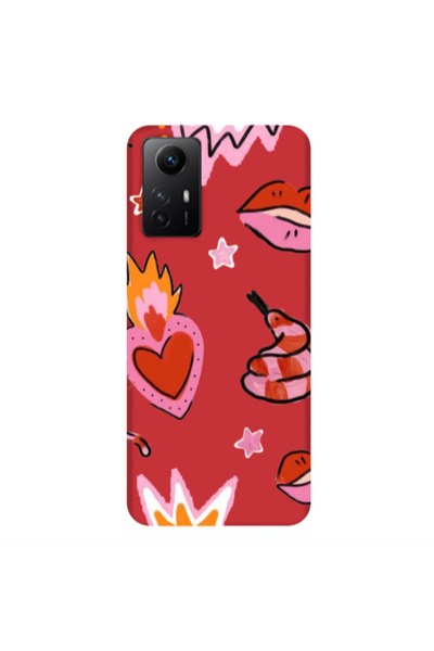 Other Xiaomi Redmi Note 12s Snake heart Red Colored Silicone TPU Θήκη