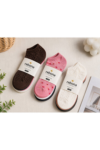 Rabona Fashion Comfort Lace 3-Piece Women's Patterned Socks (Mixed Colors)