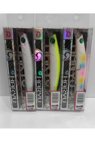 Kendo Haryu 12.5 cm 14.8 Gr Floating Maket balık 3' lü Set Limon (13) Mor kaf...