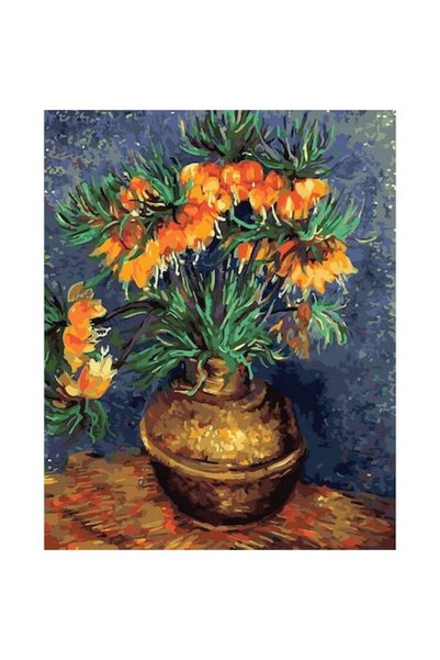 IPICASSO Set de pictură pe numere, cu suport, Fritillaria într-o vază de cupr...