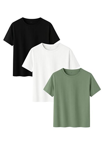 DK DAKSEL Men's 3-Pack Basic T-Shirt 100% Cotton Short Sleeve Crew Neck Comfo...