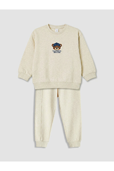 LC Waikiki Lcw Baby Beige Embroidered Baby Boy Set