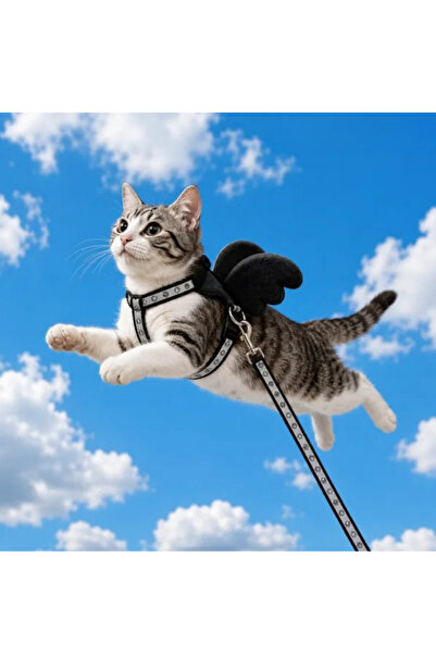 Kedi Kanatlı Bel Tasma Reflektörlü Takım
