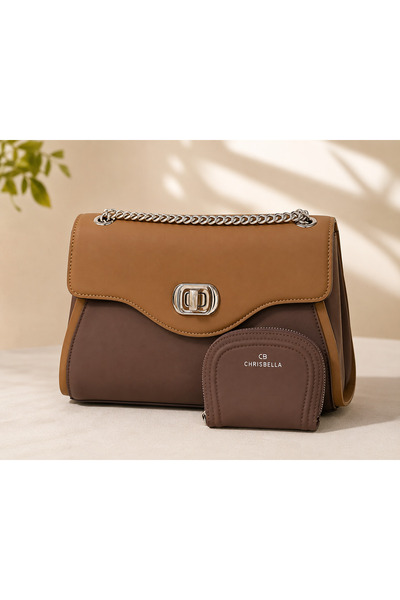 Chrisbella Genuine Leather Women's Shoulder Bag 28×19×10 cm | Matching Wallet...