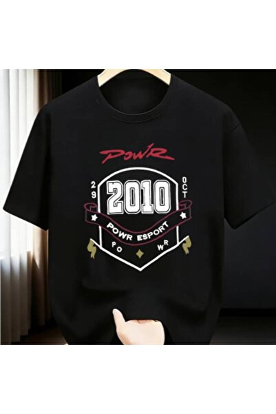 2mcup تي شيرت ريترو 2010 POWR Esport Emblem بأكمام قصيرة، ملابس كاجوال للشارع...
