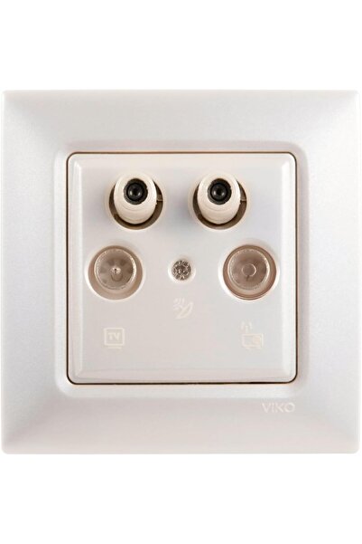 Yıldızan nry shop White Double Satellite SAT مع آلية غطاء مغلق وغطاء 1293253