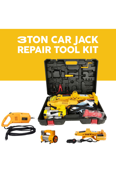 Generic 3 Ton Electric Car Jack Kit 12V Hydraulic Lift Impact Wrench Air Comp...