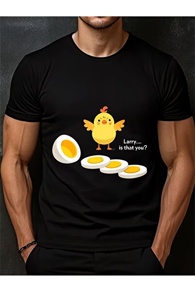 BASEPULSE Men'S Chick Egg Box Pattern T-Shirt. Larry That You? This Retro Hum...