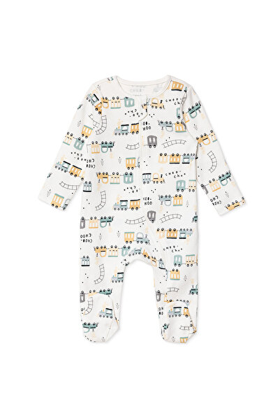 ebebek Hello Baby Hellobaby Baby Boy Jumpsuit Car Printed Zippered Crew Neck ...