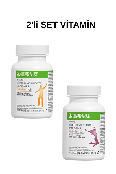 Herbalife Formül 2 Vitamin ve Mineral Kompleks Erkekler ve Kadınlar İçin 2li SET